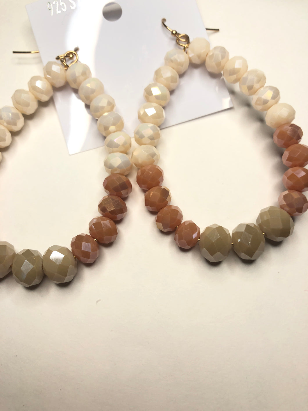 Taupe/ peach/cream earrings