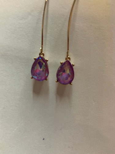 Purple translucent dangling earrings