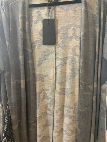 Long camo kimono lucky and blessed