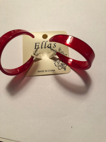 Earrings red acrylic