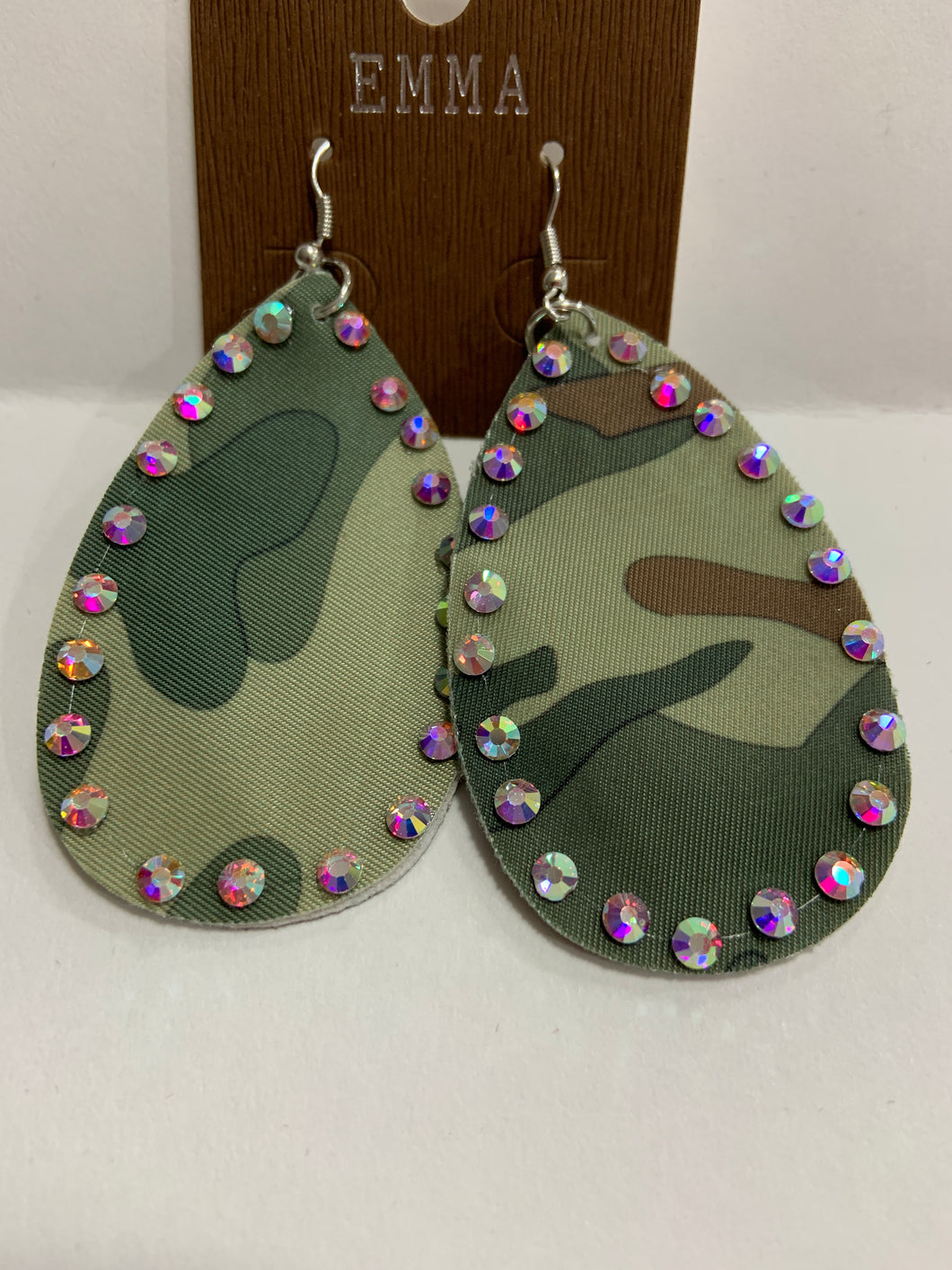 Camo bling earrings