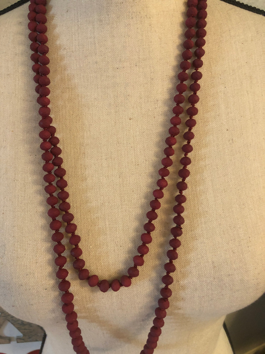 Burgundy matte beads