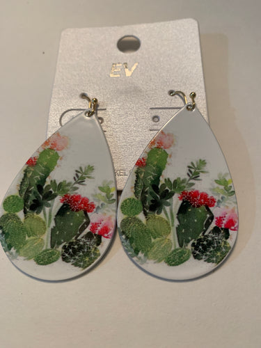 earrings cactus teardrops