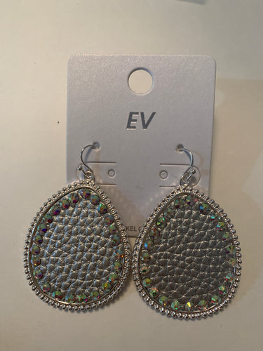 Earrings silver w/bling