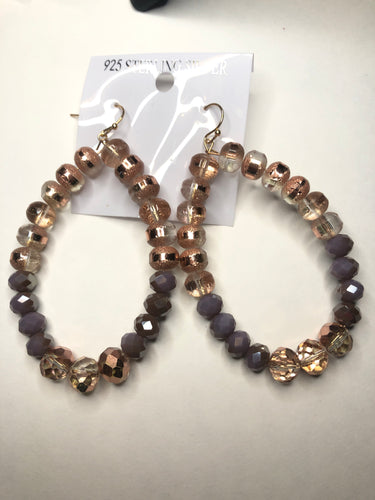 Rose gold/purple earrings