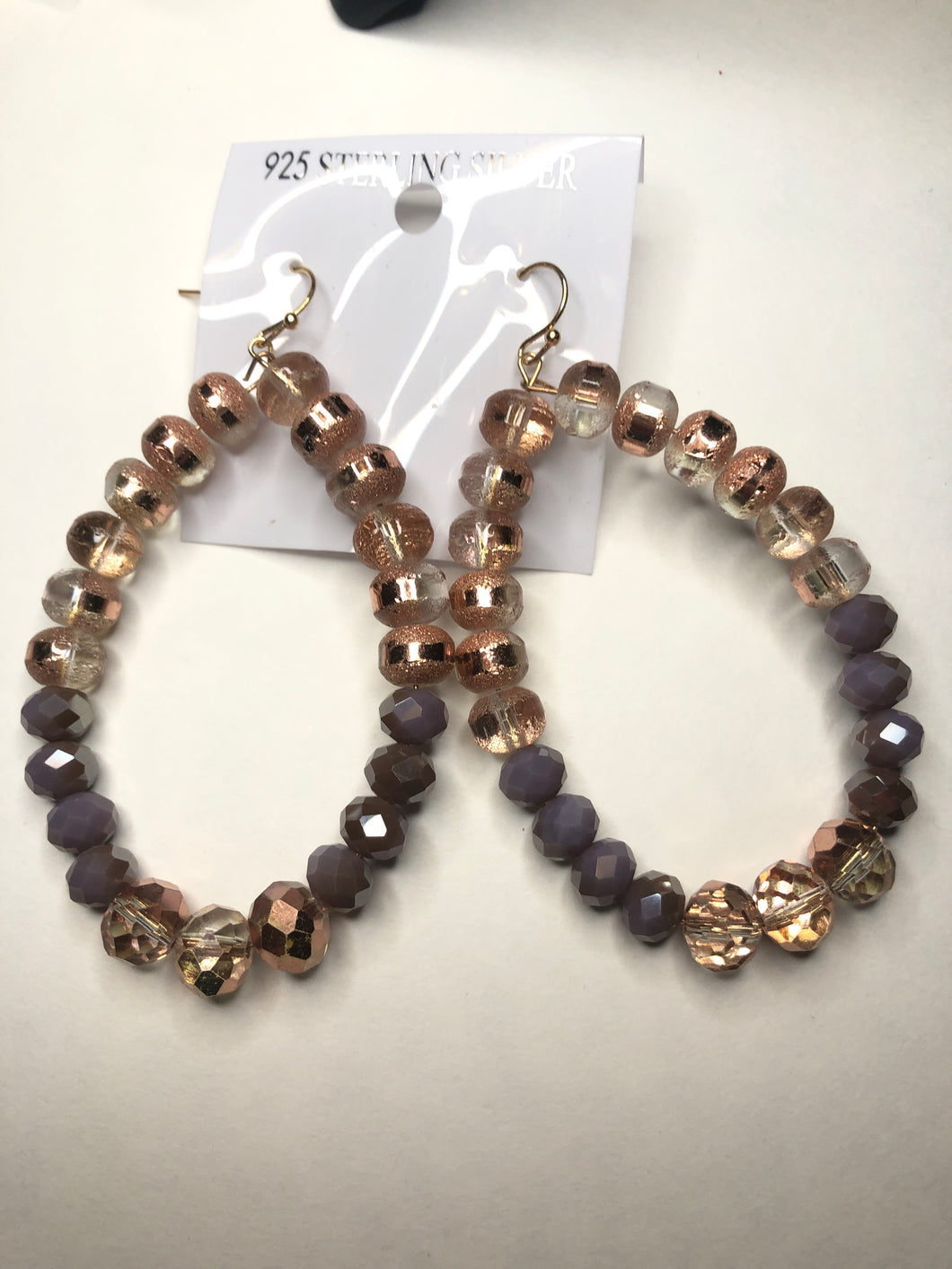 Rose gold/purple earrings