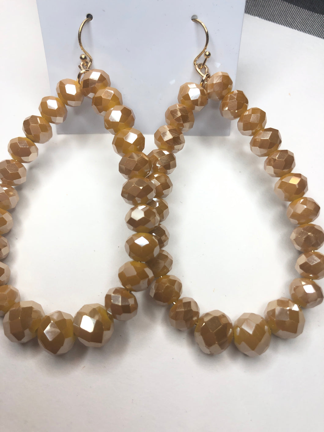 Mustard beaded earrings