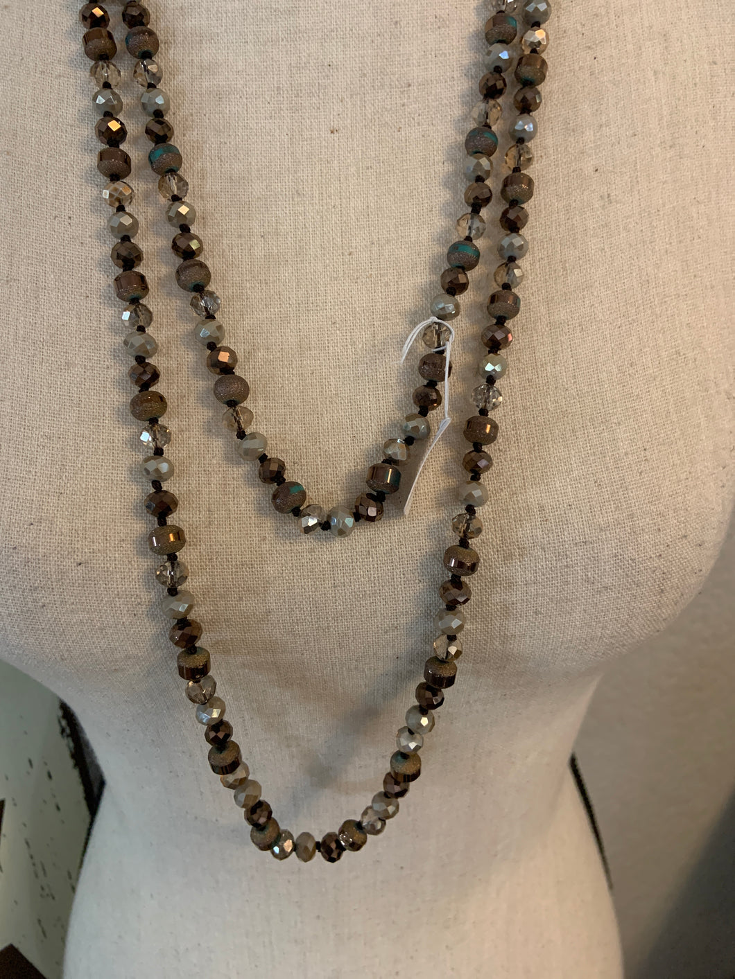 Browns with iridescent beads