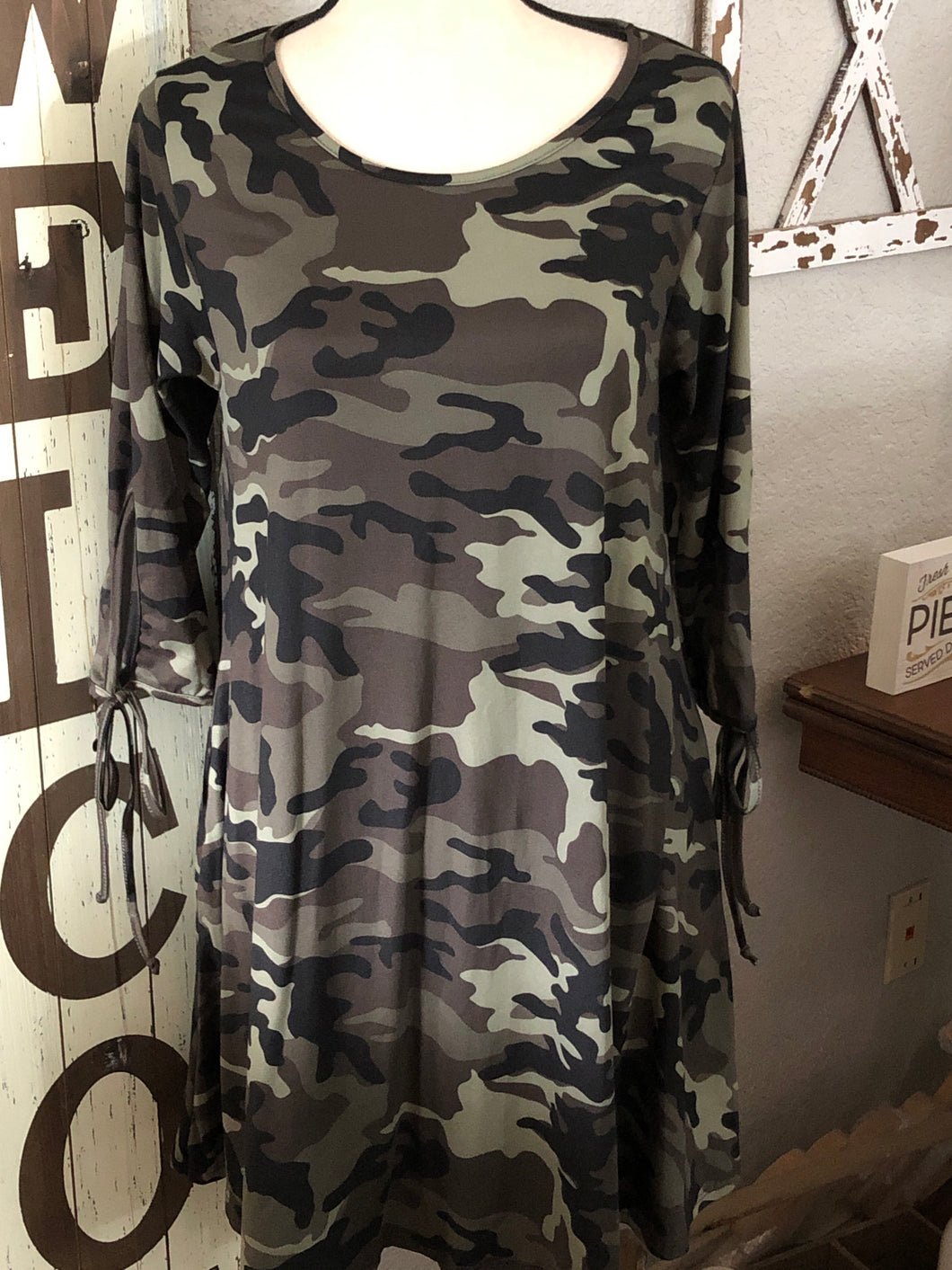 Leggings material camo dress