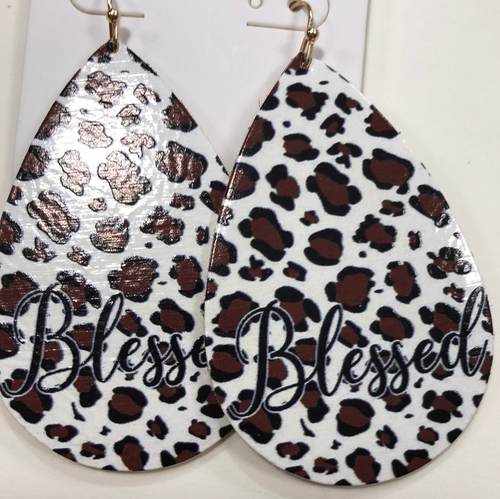 Leopard teardrop earrings