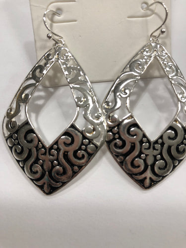 Silver tone earrings
