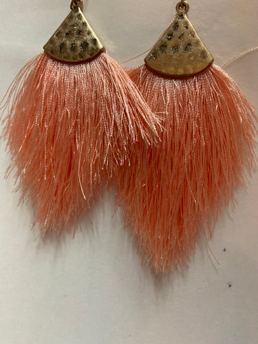 Peach tassel Earrings 566