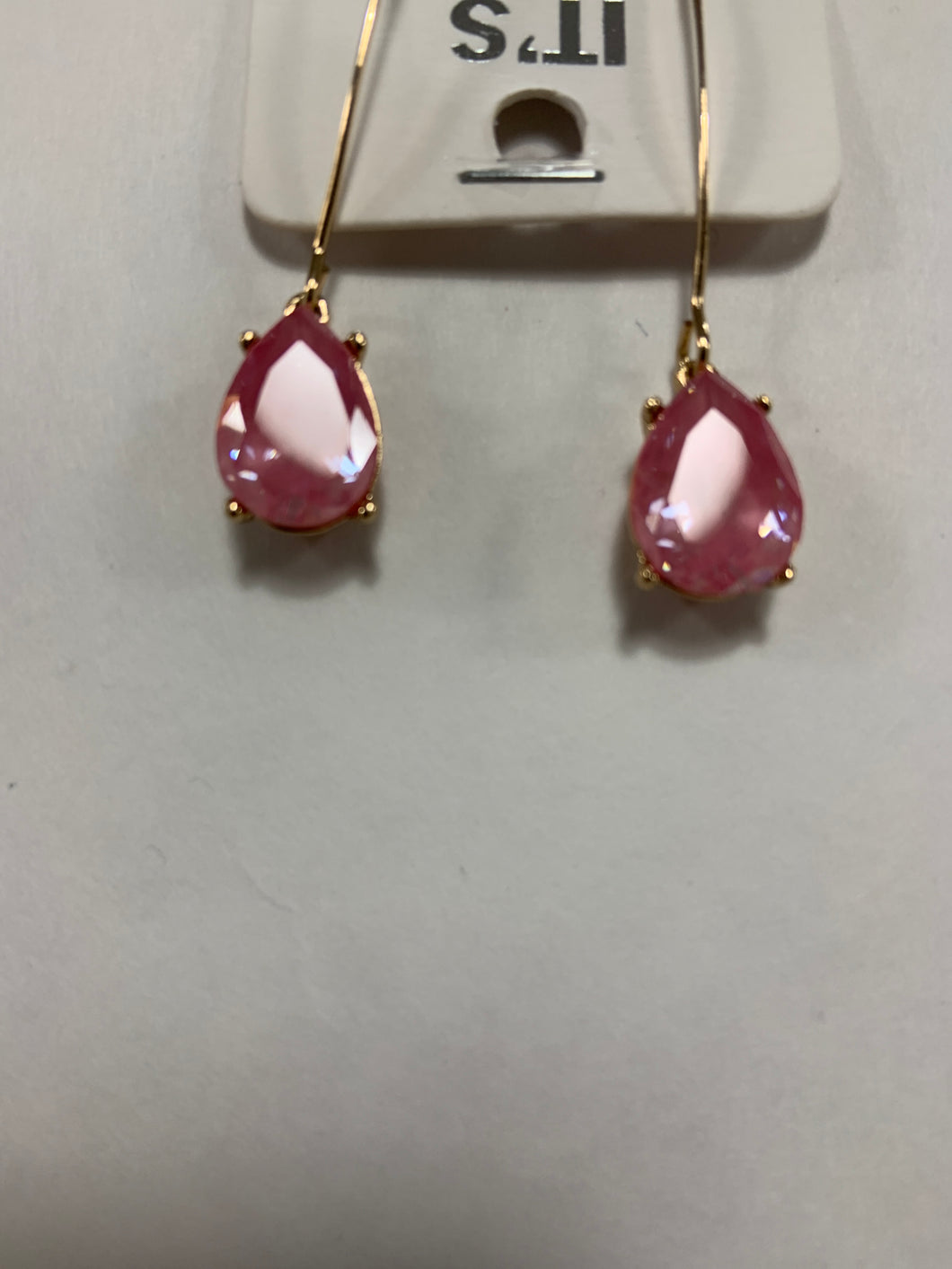 Pink translucent long earrings