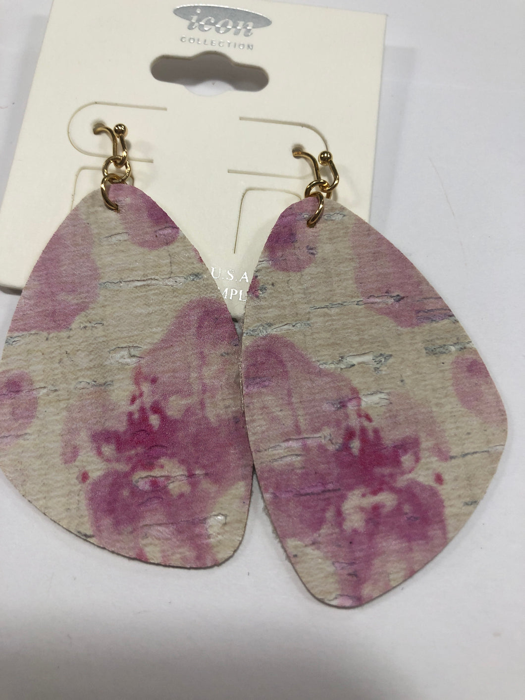 Watercolor pink earrings