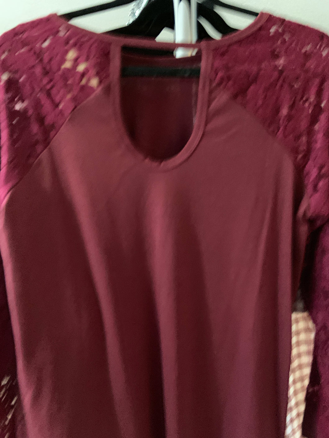 Burgundy lace top