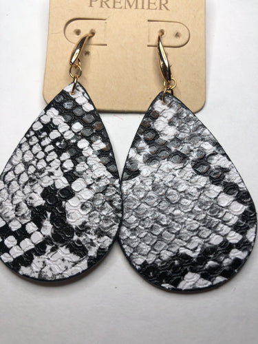 B&W snake earrings