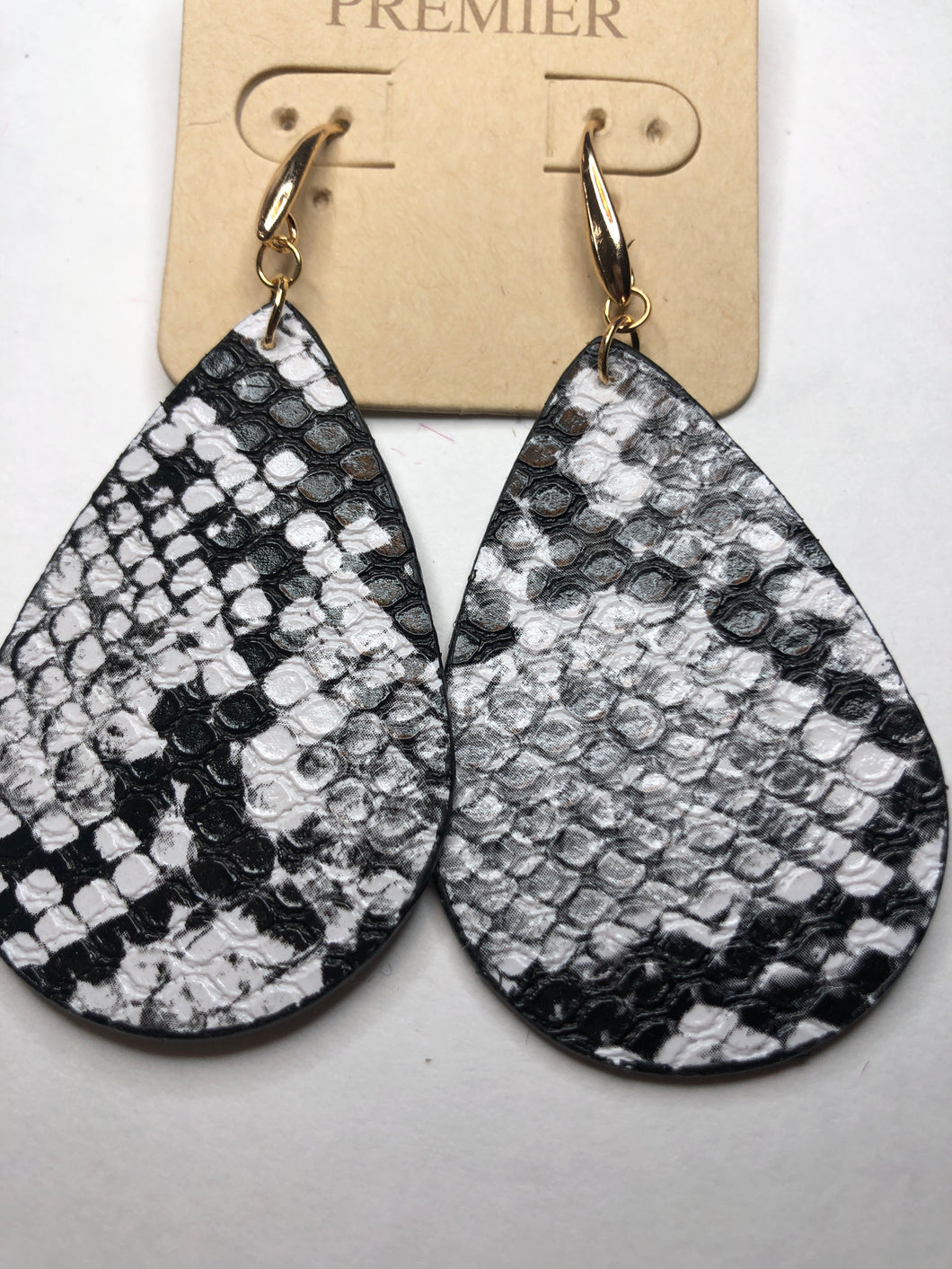 B&W snake earrings