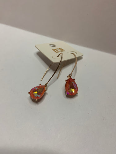 Orange translucent hanging earrings