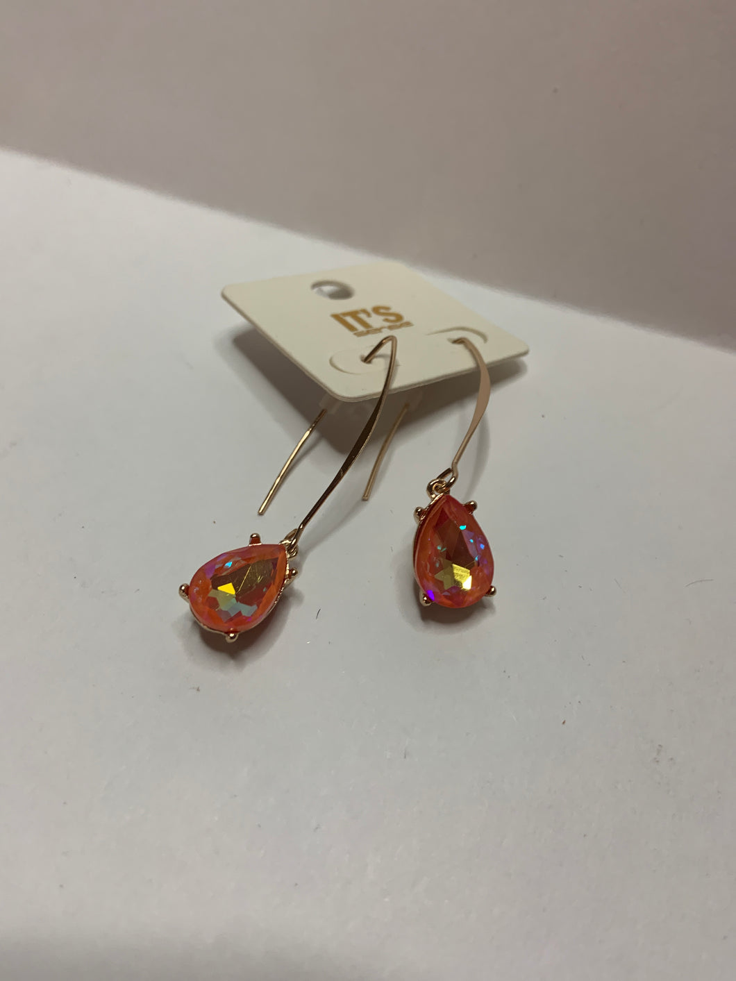Orange translucent hanging earrings