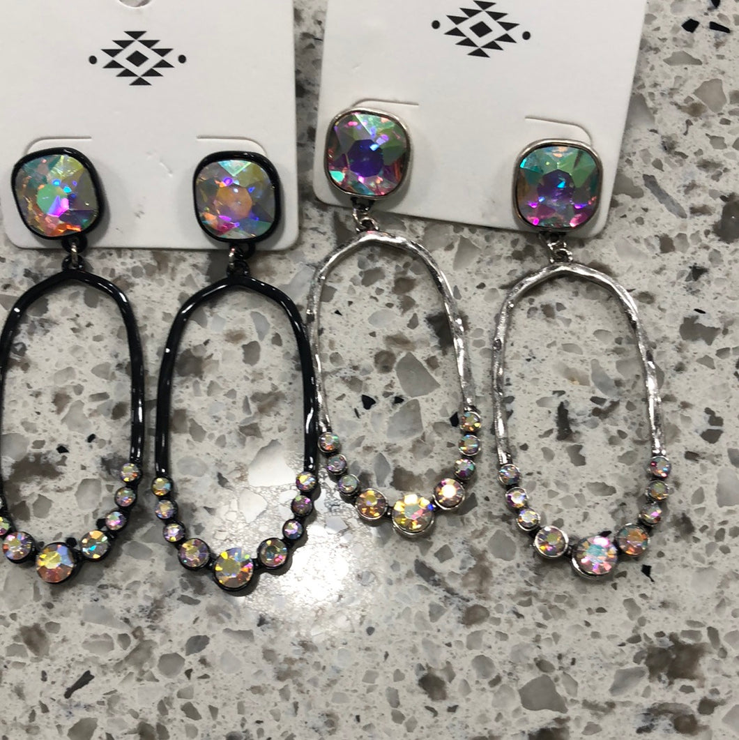 Double bling post earrings