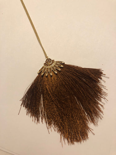 Brown tassel necklace