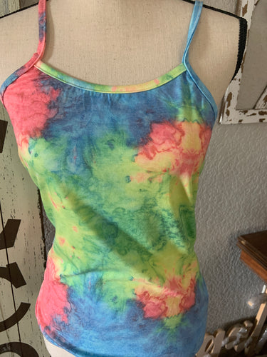Spaghetti strap tie dye tank