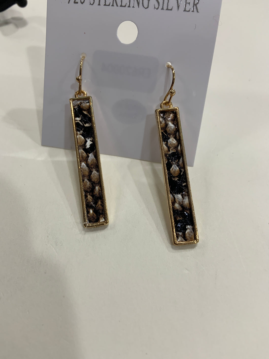 Snakeskin long earrings