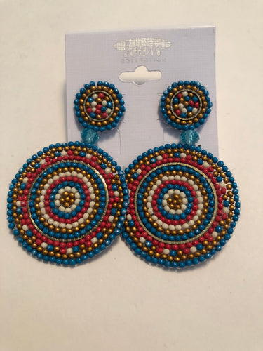 Earrings bead blue