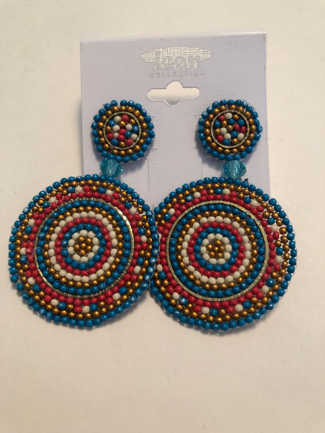 Earrings bead blue