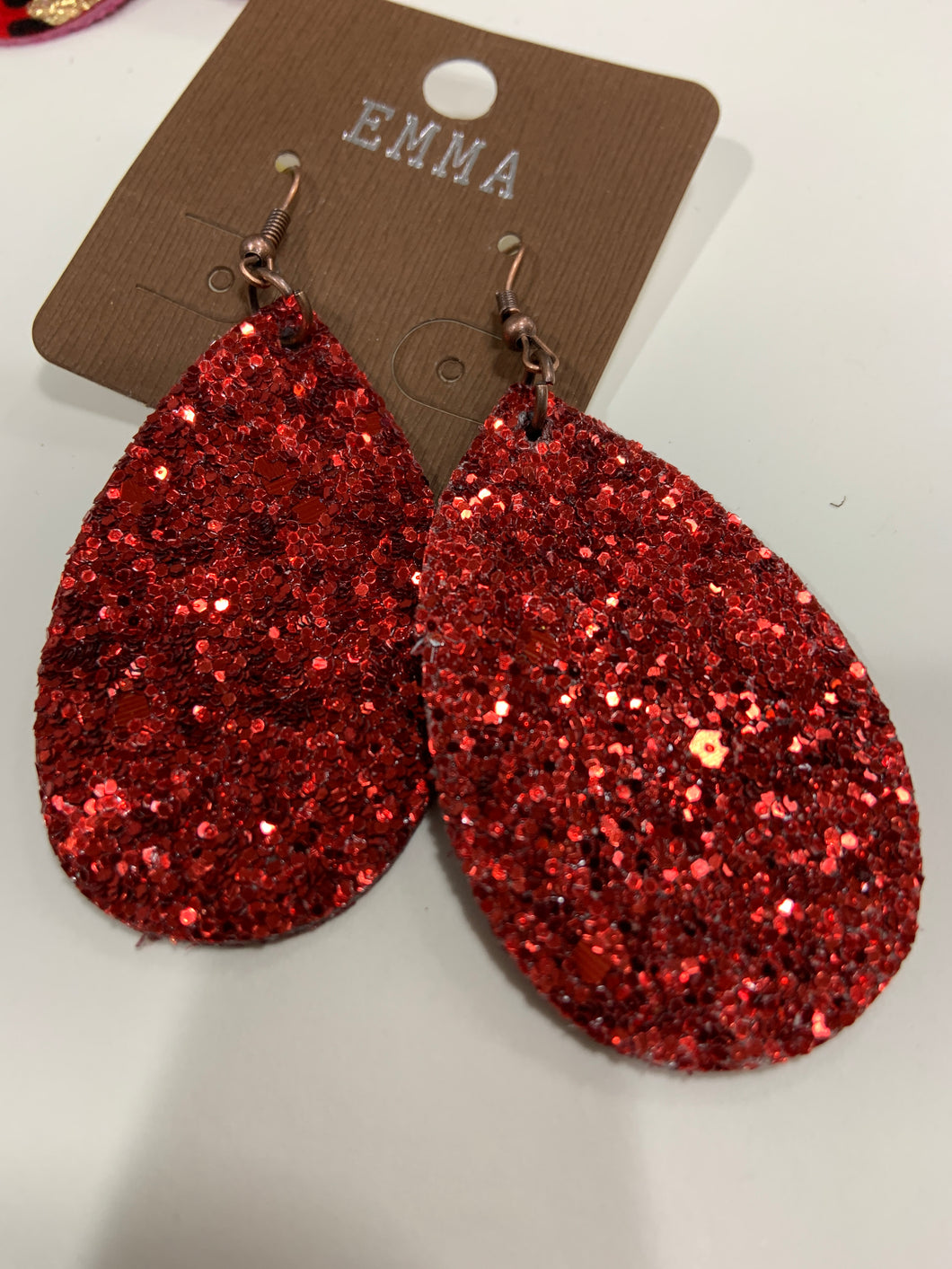 Christmas red teardrops earrings