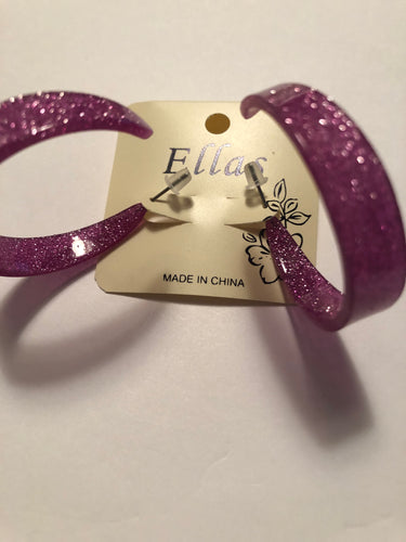 Earrings purple sparkle
