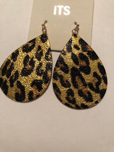 Earrings metallic cheetah
