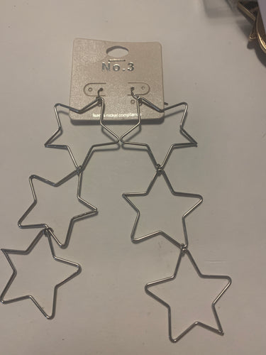 Silver star earrings