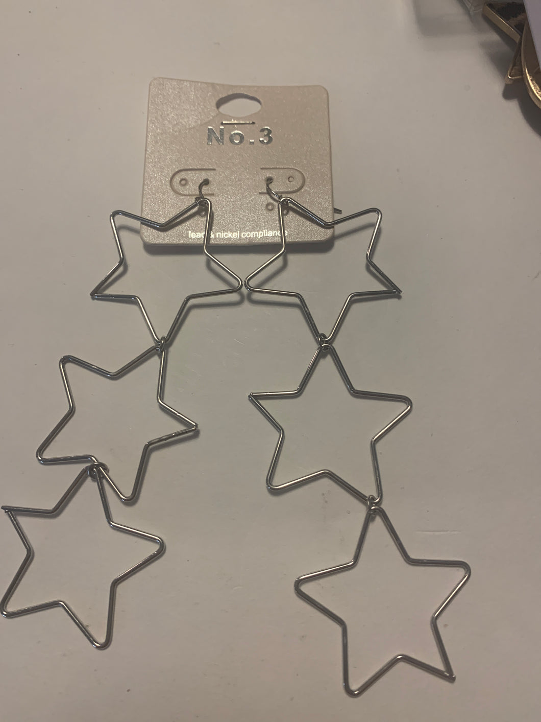 Silver star earrings